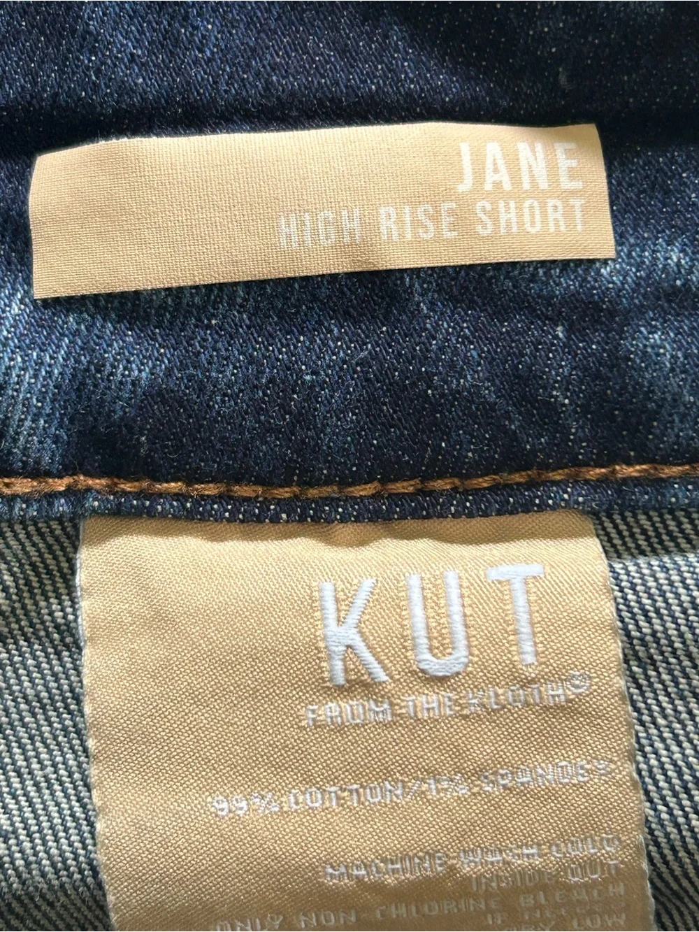 Kut From The Kloth Jane High Rise Long Short Zipper Patch Pockets Size 8 Sailor